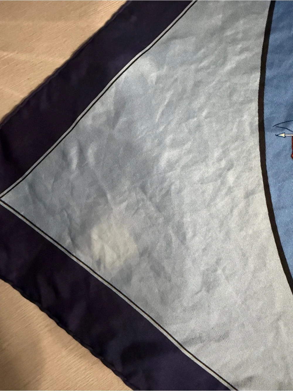Hermes Blue Red Multi-Color Scenic Carriage Silk Scarf